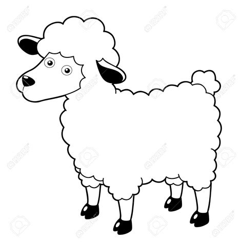 lamb clipart black and white